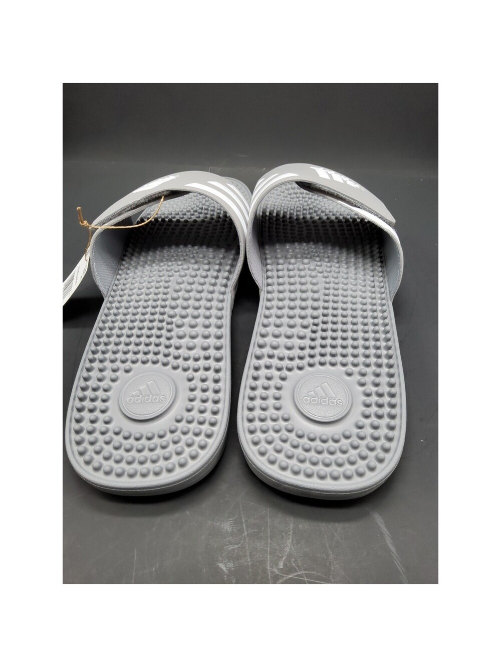 NEW Adidas Men's Adissage Grey Comfort Slip On Slides Sandals Size 18 - Picture 7 of 10